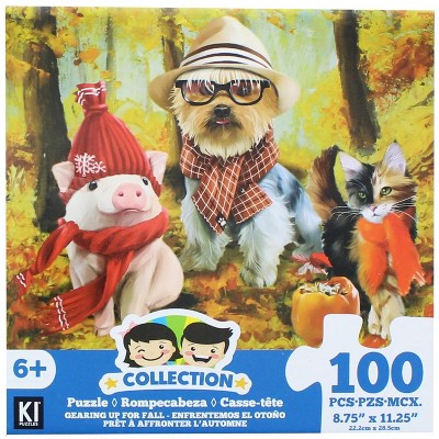 CroJack Capital Inc. Dog, Cat and Pig In Hats 100 Piece Juvenile Collection Jigsaw Puzzle