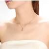 Guili Rose Gold Overlay Necklace with Champagne Cubic Zirconia Triangle Design, A Modern and Sophisticated Addition to Your Jewelry Box - 3 of 3