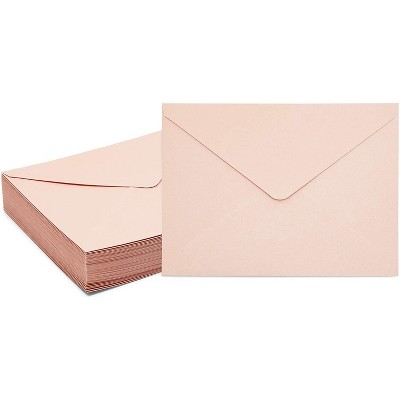 Paper Junkie 50-Pack Blush  Pink A7 Envelopes 5 x 7 V-Flap for Invitation & Greeting Cards