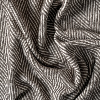 Gray Herringbone Handwoven Cotton 4' x 6' Rug