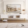 Bestier 71" Modern Fluted TV Stand with Sliding Doors, Mid-Century Modern Media Console for 75'' TV - 3 of 4