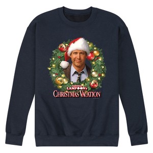 Men's - National Lampoon - Christmas Vacation Clark Wreath Graphic Fleece Sweatshirt - 1 of 4