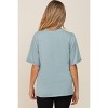 PinkBlush Mint Green Oversized Pocket Front Short Sleeve Maternity Top - 3 of 4