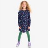 Primary Kids  Sweatshirt Dress In Rainbow Confetti Stars in Navy Confetti - 3 of 3
