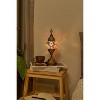 Kafthan 14.5 in. Handmade Multicolor Mosaic Glass Table Lamp with Brass Color Metal Base - 3 of 4