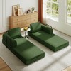 ORRD Convertible Sleeper Sofa Bed with Cylindrical Pillow, Corduroy Folding Couch for Living Room or Bedroom, Jade Green - 4 of 4