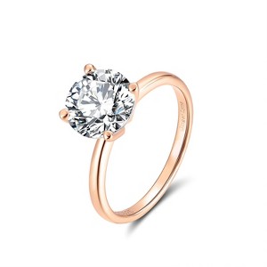 Amore Solitaire Engagement Ring for Women Moissanite Sterling Silver Ginger Lyne Collection - 1 of 4