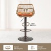 Kumasinova Modern Set of 2 Rattan Counter Height Bar Stools, 360° Swivel Bar Stools, Adjustable Counter Height Chairs with Footrest for Kitchen - 2 of 4
