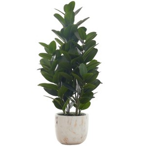 Okak 28/31IN Artificial Garcinia Tree with Real Touch Adjustable Green Leaves, Faux Tree with Black Pot, Decorative Fake Plants for Home Decor - 1 of 4