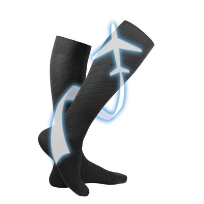 Truform Travel Compression Socks for Men and Women, 15-20 Knee High Over Calf Length