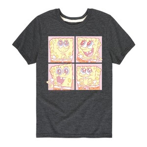 Boys' - Spongebob Squarepants - Cute Face Grid Short Sleeve Graphic T-Shirt - 1 of 4