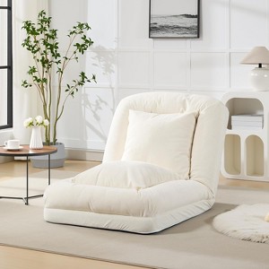 Human Dog Bed for Adult, Comfy Lazy Sofa Bed with 2 Pillows & 5 Adjustable Position, Chenille Upholstered Lounge Chair for Living Room Bedroom - 1 of 4