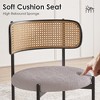 Racxily Set of 2 Upholstered Dining Chairs,Rattan Back Dining Room Chairs,Accent Kitchen Chairs with Metal Legs - 4 of 4
