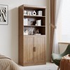 Large-capacity Glass Door Storage Cabinet, Stylish, Elegant And Beautiful. It's Practical For Storage And A Magic Tool To Say Goodbye To Home Clutter. - 2 of 4