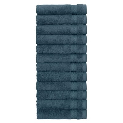 Linum Home Textiles 100% AEGEAN Long Staple Turkish Cotton STARLIGHT Terry Washcloths (Set of 12)