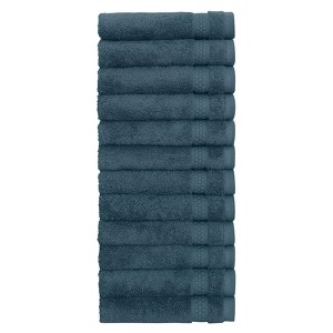Linum Home Textiles 100% AEGEAN Long Staple Turkish Cotton STARLIGHT Terry Washcloths (Set of 12) - 1 of 3