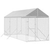 vidaXL Outdoor Dog Kennel Silver Galvanized steel, Polyethylene Large - 3 of 4