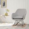 Tangkula Modern Fabric Rocking Armchair Accent Chair Recliner for Bedroom Living Room Grey - 2 of 4