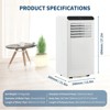 10,000 BTU Portable Quiet Air Conditioners, 3-in-1 Portable AC Unit Cools Up to 450 Sq.Ft with Fast Cooling/Remote Control/24Hrs Timer for Bedroom - 2 of 4