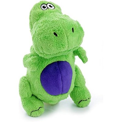 goDog Dinos T-Rex Squeaky Plush Dog Toy, Chew Guard Technology - Green, Small