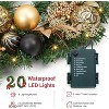 TackView 22" Christmas Wreath, Artificial Christmas Wreath with Ball Ornaments, Golden Leaves, Pine Needles, Winter Xmas Wreath for Door Window - 3 of 4