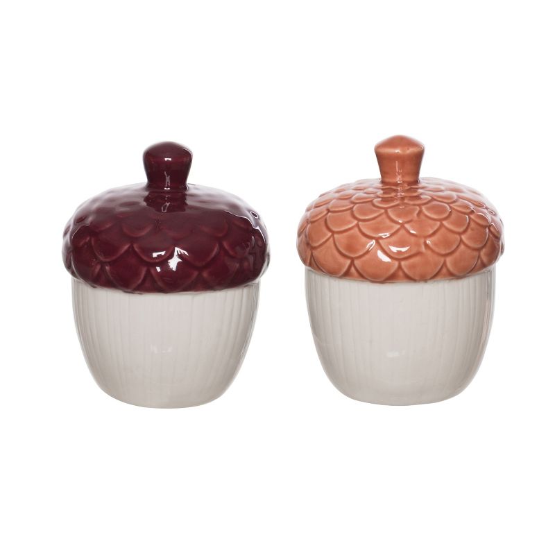 Transpac Harvest Classic Acorns Ceramic Salt and Pepper Shakers Collectables Multicolor 3.43 in. Set of 2, 4 of 6