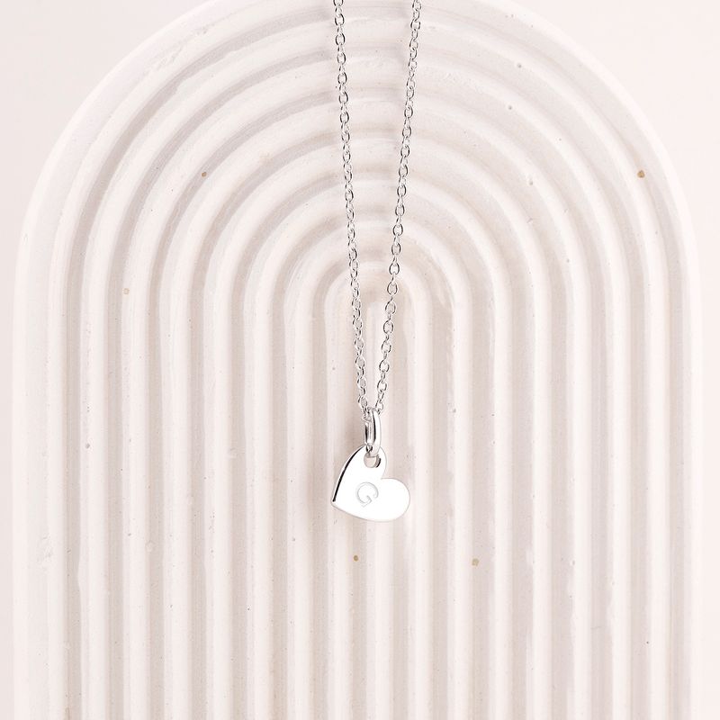 Girls' Tiny Hangin' Heart Sterling Silver Necklace - In Season Jewelry, 4 of 5