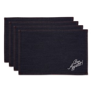 Design Imports Bon Appetit Denim Embroidered Placemat Set/4 - 1 of 4