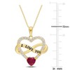 EVERLY JEWELRY | Yellow Plated Sterling Silver 2 1/2 CT TGW Light Red and White Cubic Zirconia Infinity Heart Pendant with Chain, 18 inc - 2 of 4