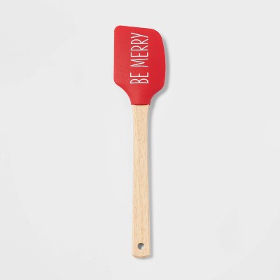 Silicone 'Be Merry' Spatula with Wood Handle - Wondershop™
