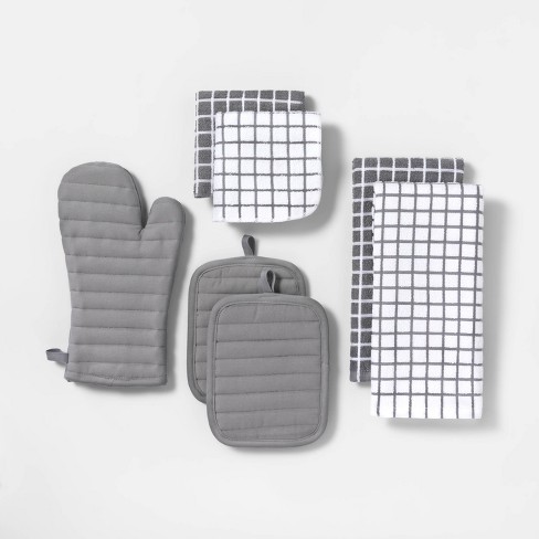 6pk Cotton Dishcloths Gray - Room Essentials™