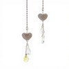 Anna-Kaci Sparkling Rhinestone Heart Chain Car Mirror Charm with Crystal Teardrop Pendants - Mauve Pink - 3 of 4
