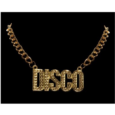 Underwraps Gold Disco Chain Necklace Costume Jewelry