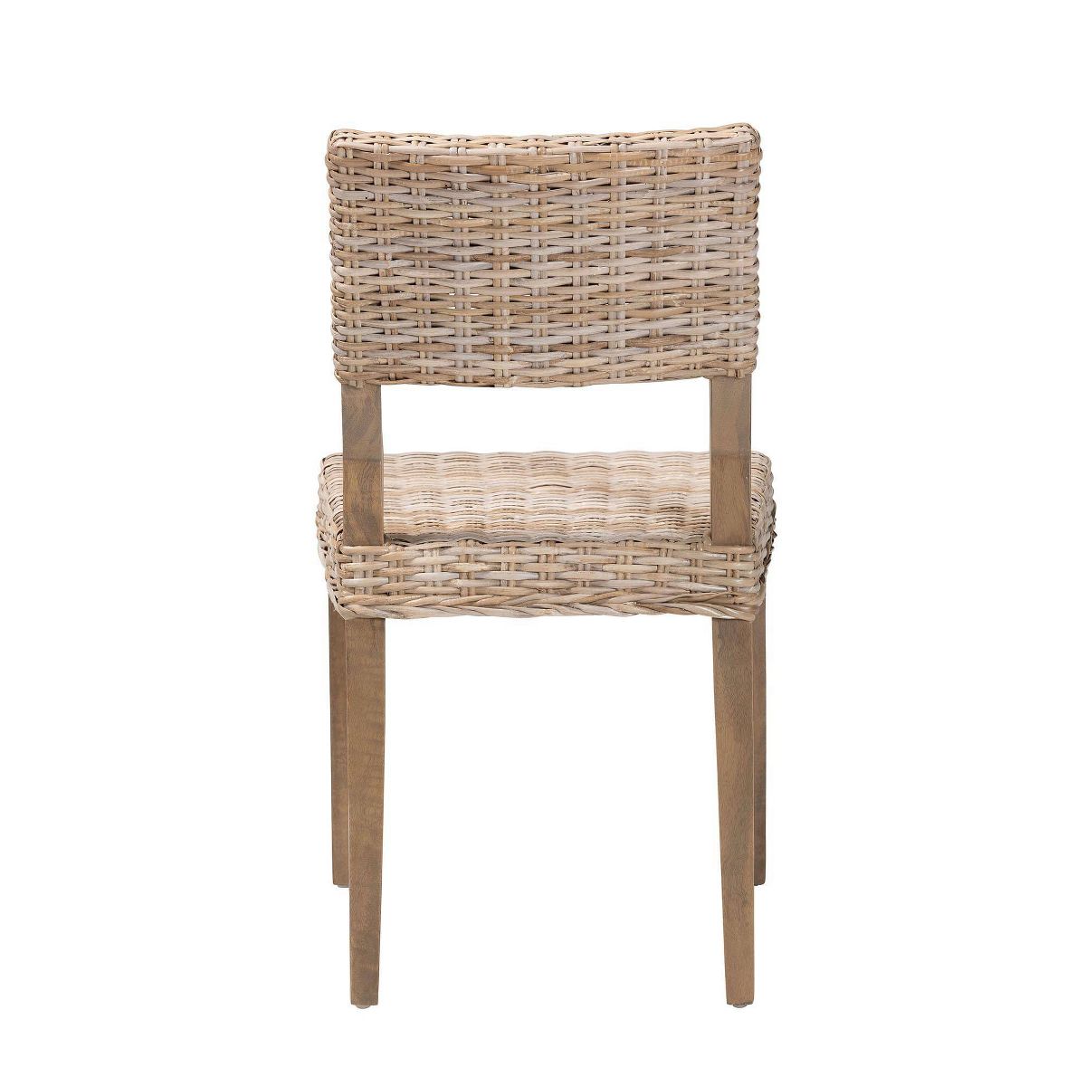 bali & pari Barossa Rattan and Mahogany Wood Dining Chair Kubu Gray/Rustic Taupe - thumbnail 5