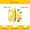 Brixwell 850-8762439 Ultimate 2d Adjustable Hinge Steel Set Non Removable Pin Polished Brass Finish - 3 of 4