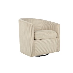 Corduroy U-Back Swivel Accent Chair with Removable Seat Cushion and 360° Swivel Base for Living Room - 1 of 4