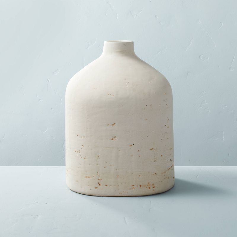 Distressed Ceramic Vase Natural White - Hearth & Hand™ with Magnolia, 1 of 11