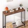 Console Table, Entryway Table with Glass Shelf and Metal Frame, Narrow Sofa Table Narrow Long Behind Couch Table - 3 of 4