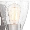 Minka Lavery Industrial Wall Light Sconce Nickel Shale Wood Hardwired 5 1/4" Fixture Clear Seeded Glass Shade for Bedroom Bathroom - 2 of 3