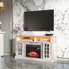 Modern TV Stand with Infrared Electric Fireplace, Storage Cabinet with LED Bluetooth Lights, Media Console for 50-65 Inch TVs, Living Room - 2 of 4
