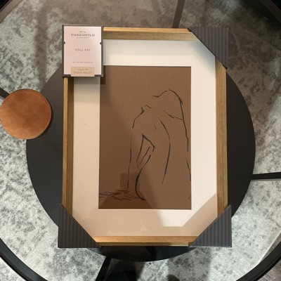 12 X 16 Woman Figural Sketch Framed Wall Art Tan - Threshold™ Designed  With Studio Mcgee : Target