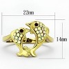 Slickblue Women's IP Gold Stainless Steel Fish-Themed Ring with Multi-Color Synthetic Crystal, Size 5-10 - 2 of 4