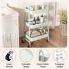Skran 3 Tier Small Rolling Cart, Metal Utility Storage Organizer Kitchen Trolley Bathroom Laundry Room Bar Office Shelves - 2 of 4