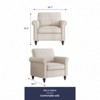 Mjkone Modern Rivet Design Accent Chair Linen Fabric Armchair Single Sofa,Mid Century 1-Seater Sofa Couch for Home/Office/Apartment - 3 of 4