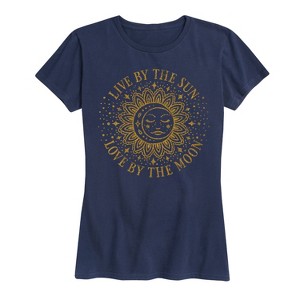 Women's - Instant Message - Live By The Sun Love By The Moon Henna Short Sleeve Graphic T-Shirt - 1 of 4
