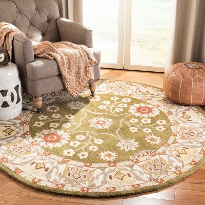 Handmade Luxe Green Wool 6' Tufted Round Rug