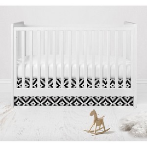 Bacati - Love Black/white Diamond Crib/Toddler Bed Skirt - 1 of 3
