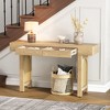 NicBex Retro Console Table with Rattan Sides,Long Narrow Entryway Table with Storage,Foyer Tables for Entryway,Hallway,Living Room,Corridor - 3 of 4