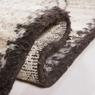 Ivory Geometric Hand-Knotted Wool Area Rug 8' x 10'