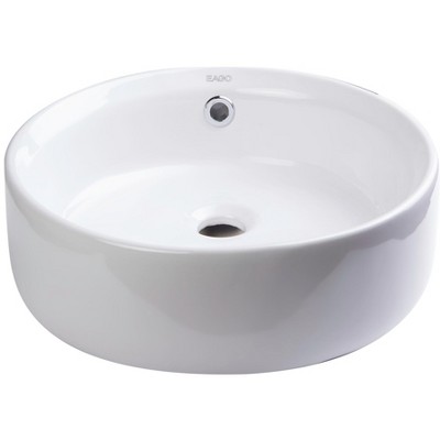 ALFI EAGO BA129  16Inch ROUND CERAMIC ABOVE MOUNT BATHROOM BASIN VESSEL SINK